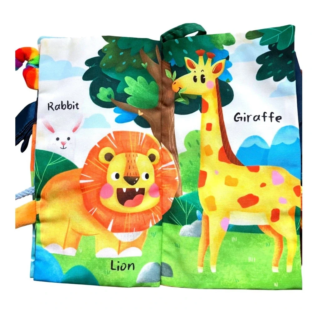 Hahaland Jungle Tails Baby Cloth Book Sensory Crinkle Animal Tails 0M+ 2022